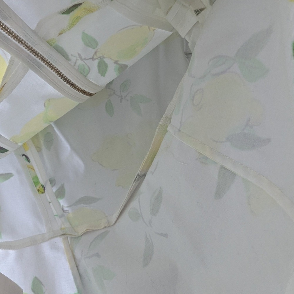 Kate Spade NY Lemon Print Peplum Top White Yellow Bows Structured Preppy Sz 2‎ - Picture 4 of 8